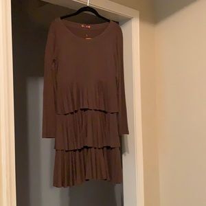 Brown Tiered Dress by ISLE